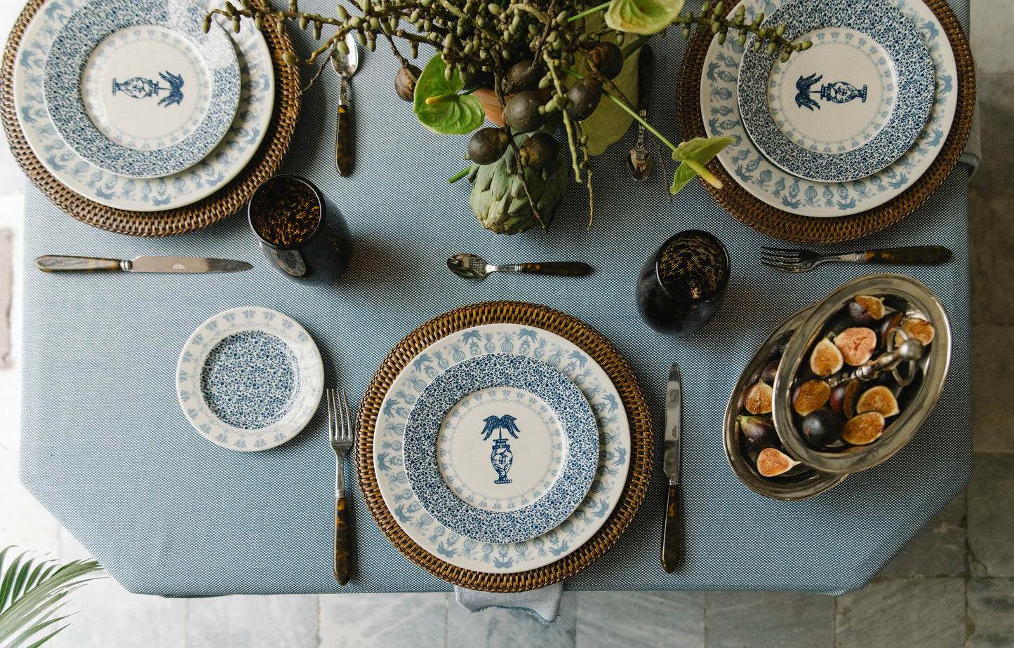 Bougainvillea Bread Plates | Set of 4 | Azure