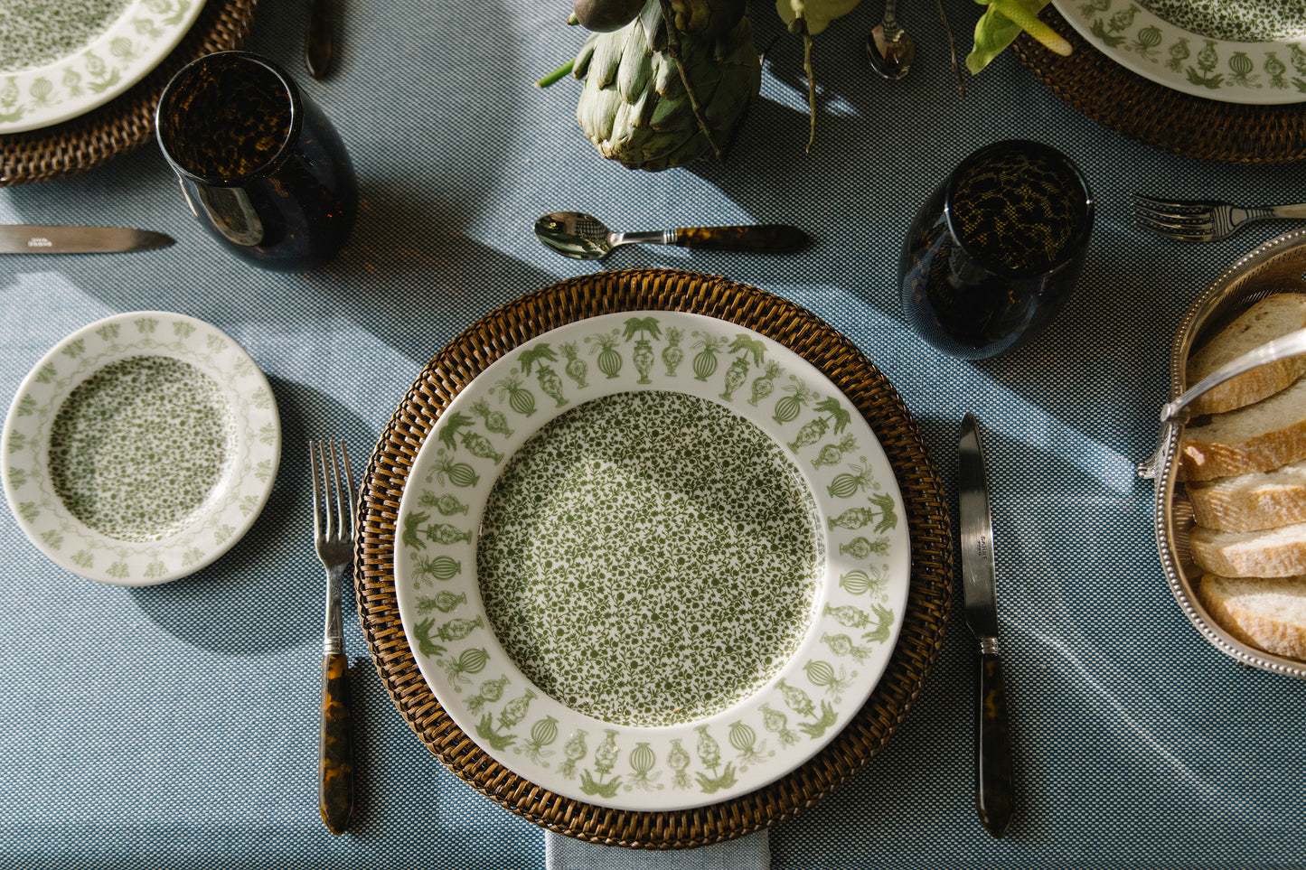 Bougainvillea – Bread Plate Set, Emerald, 16 cm