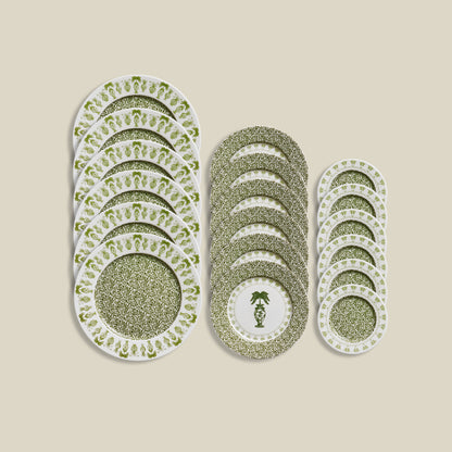 Emerald Set of 18 | 6 Dinner, 6 Dessert & 6 Bread Plates