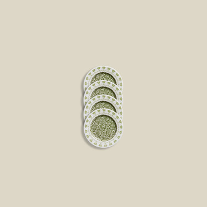 Bougainvillea Bread Plates | Set of 4 | Emerald