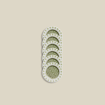 Bougainvillea Bread Plates | Set of 6 | Emerald