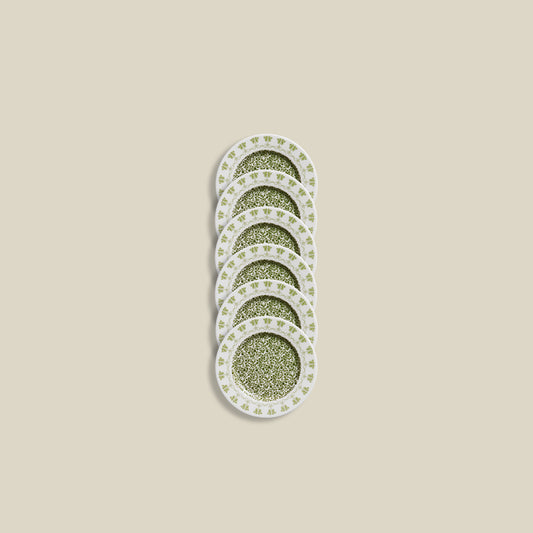 Bougainvillea Bread Plates | Set of 6 | Emerald